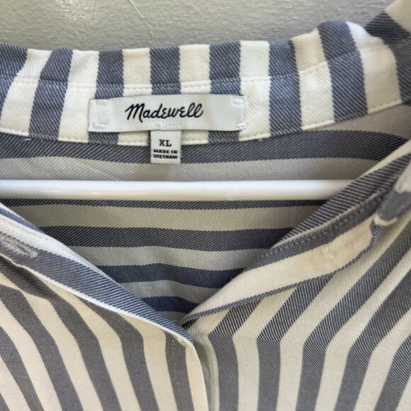 Madewell Blue and White Striped Blouse - Picture 3 of 3